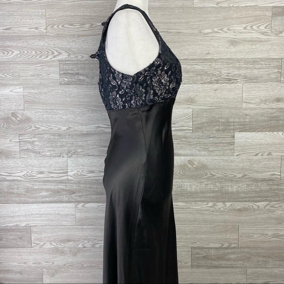 All That Jazz VTG Black Silver long Gown Dress - Picture 4 of 9